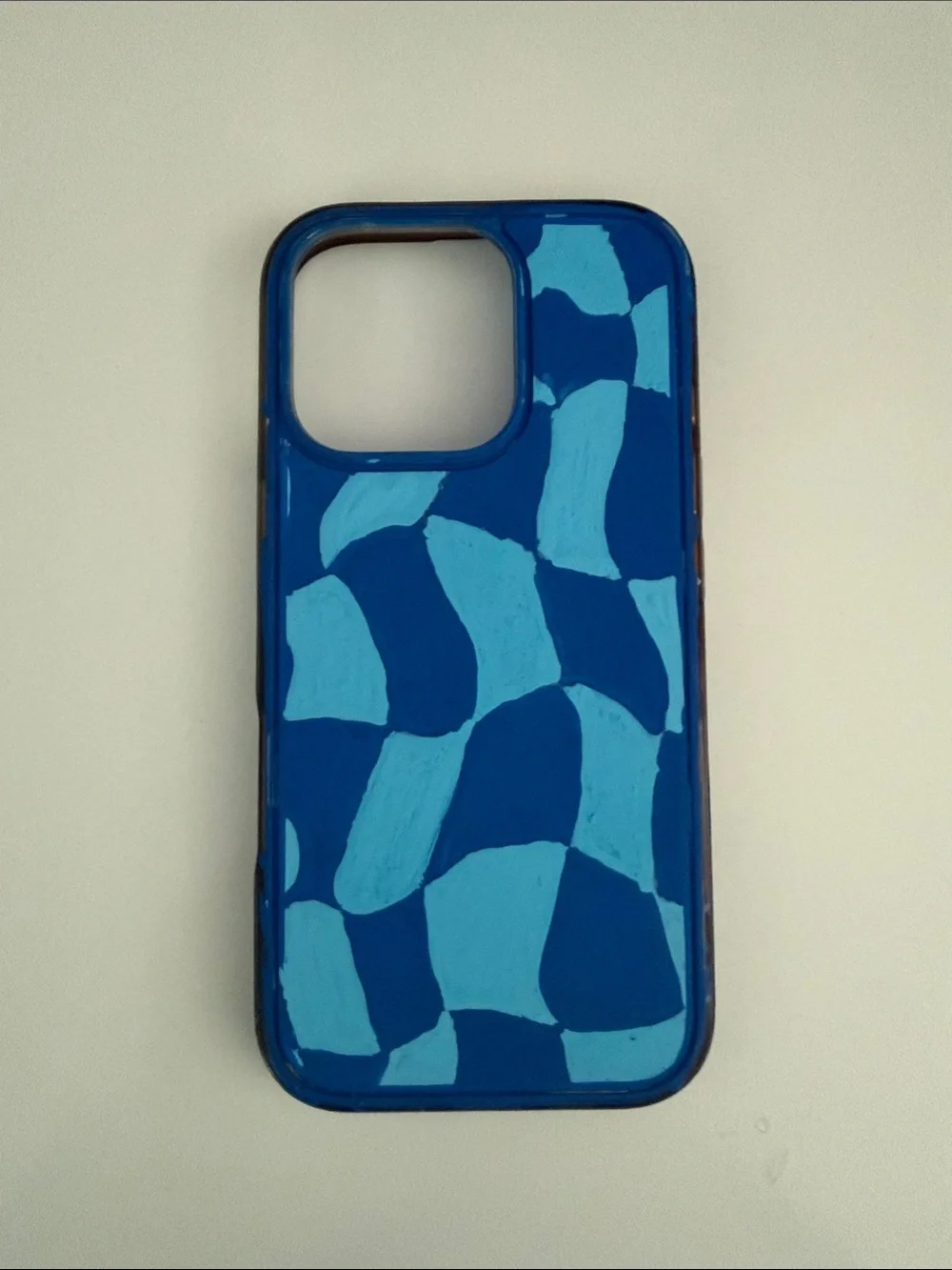 Blue checkered phone case